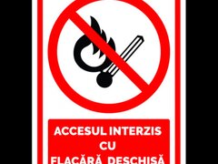 Semn pentru accesul interzis cu flacara deschisa